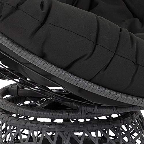 🖤 Cozy Papasan Lounge Chair – 360° Swivel Round Accent Chair For Living Room, Bedroom & Reading Corner ✨