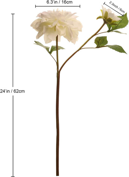 Elegant White Dahlia Faux Flowers for Wedding and Home Decor