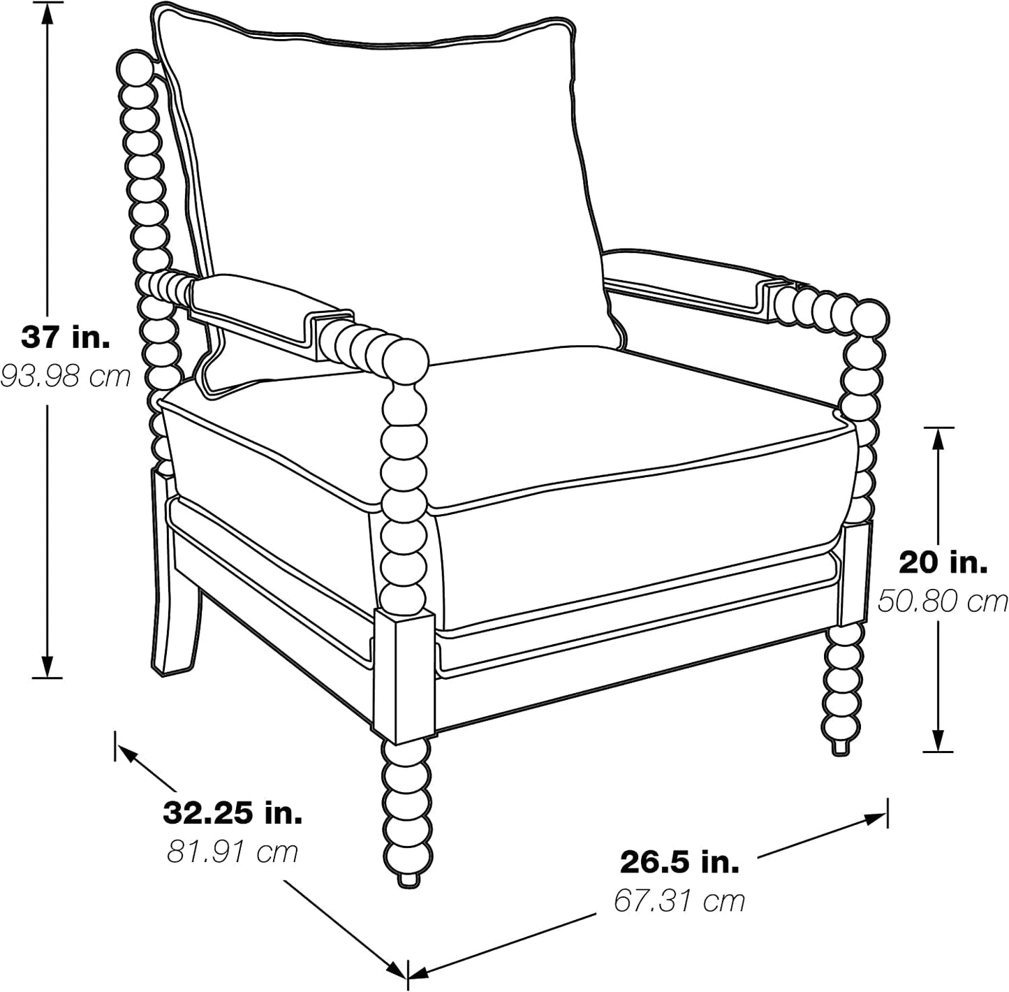 🤍 Classic Spindle Accent Chair – Cozy Linen Armchair With Wooden Frame For Living Room & Reading Corner ✨