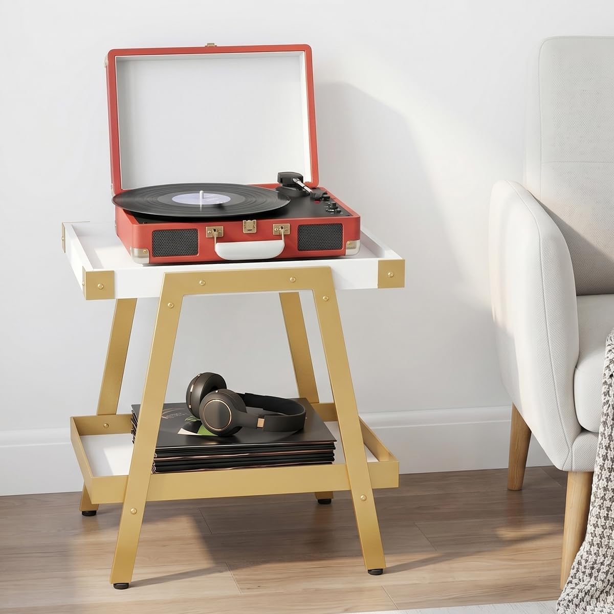 🌿 Modern Farmhouse Side Table – Rustic Industrial Nightstand With 2-Tier Storage For Bedroom & Living Room ✨