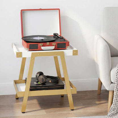 🌿 Modern Farmhouse Side Table – Rustic Industrial Nightstand With 2-Tier Storage For Bedroom & Living Room ✨