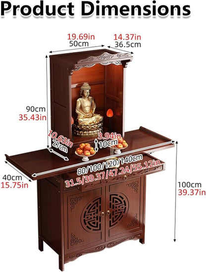 🪷 Zen Harmony Wooden Cabinet – Elegant Meditation Space Furniture For A Peaceful Home ✨