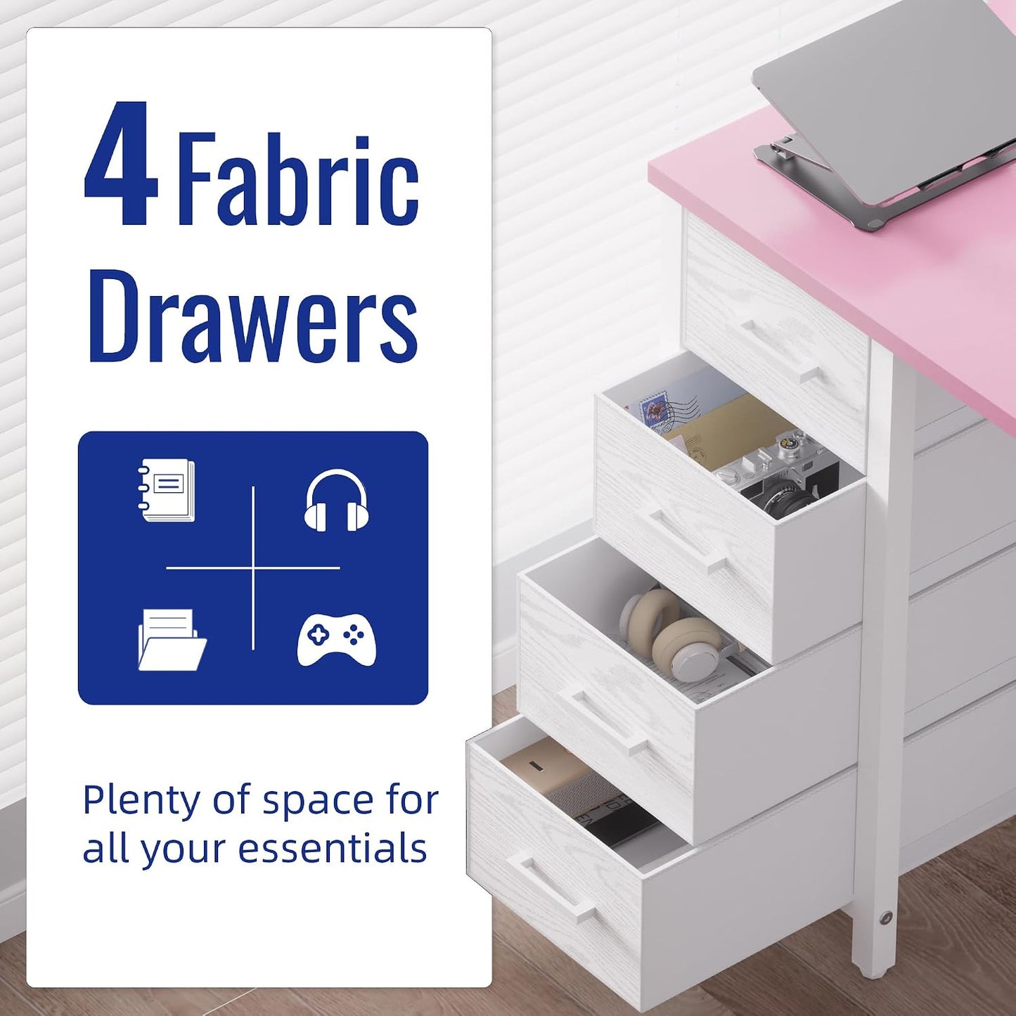 💻 Modern Small Office Desk With Drawers – Compact Computer Writing Table For Home Office, Bedroom & Study ✨