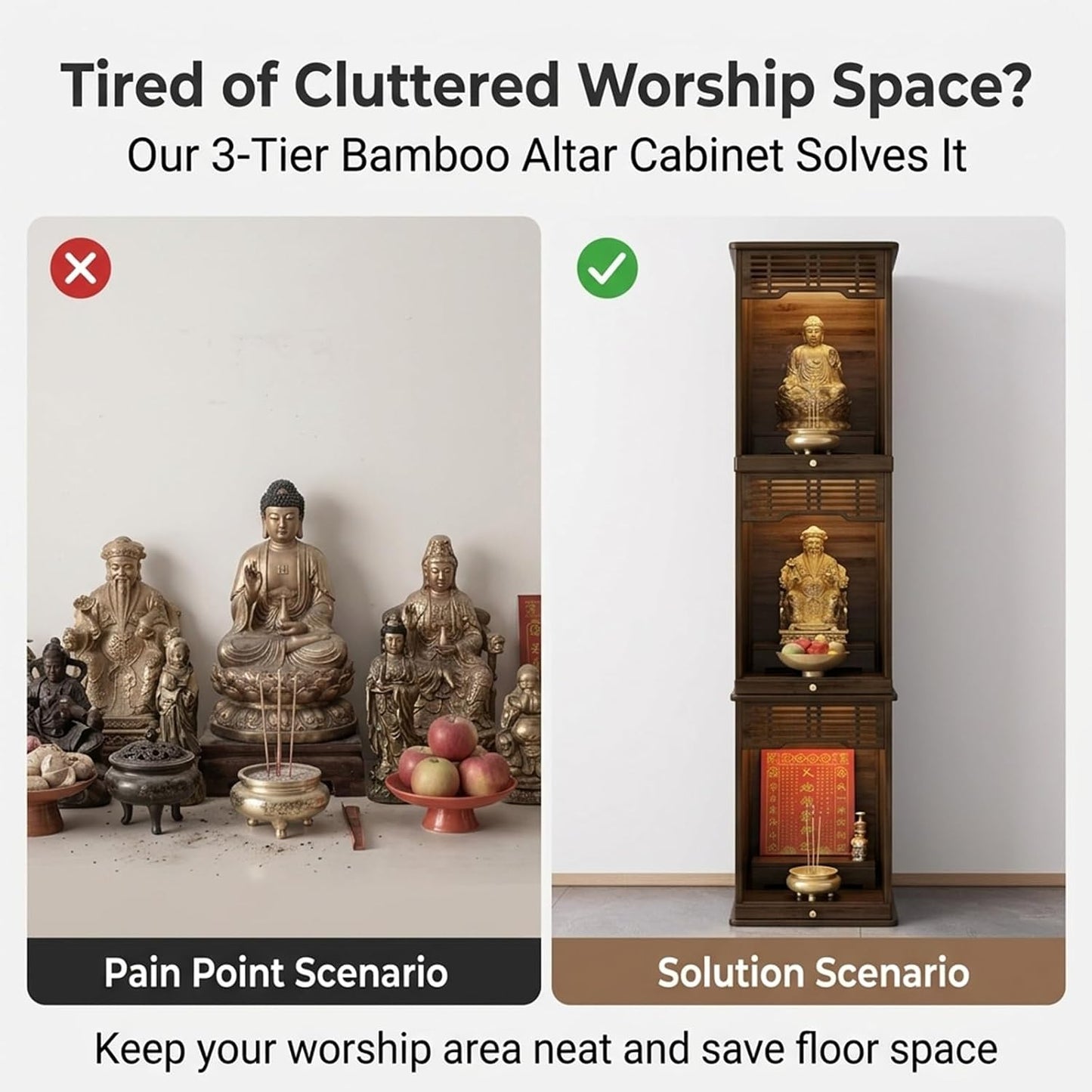 🧘 Zen Harmony Storage Cabinet – Elegant Wooden Accent Cabinet For A Peaceful Home Space ✨