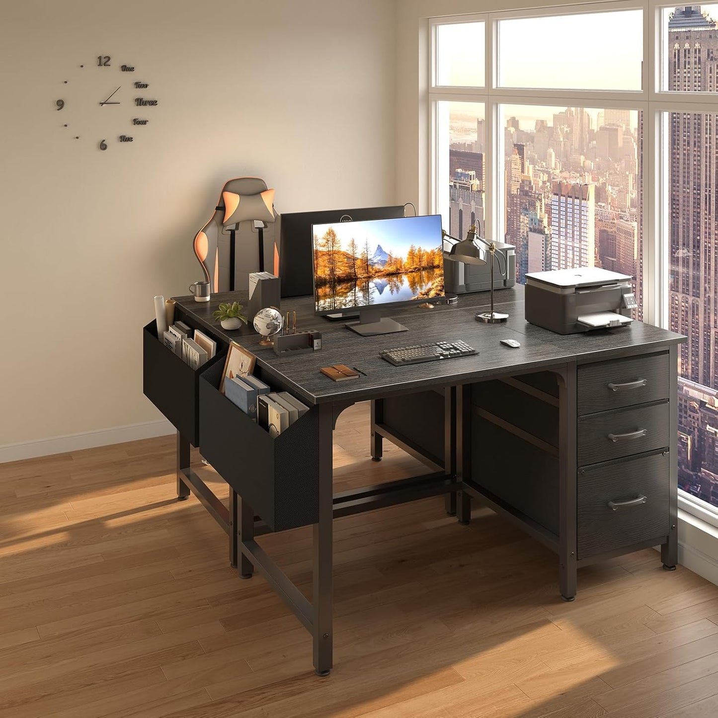 💻 Modern Home Office Desk With Storage Drawers – Stylish Computer Writing Desk For Work, Study & Small Spaces ✨