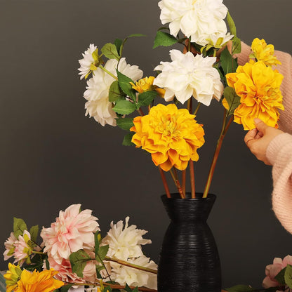Elegant White Dahlia Faux Flowers for Wedding and Home Decor