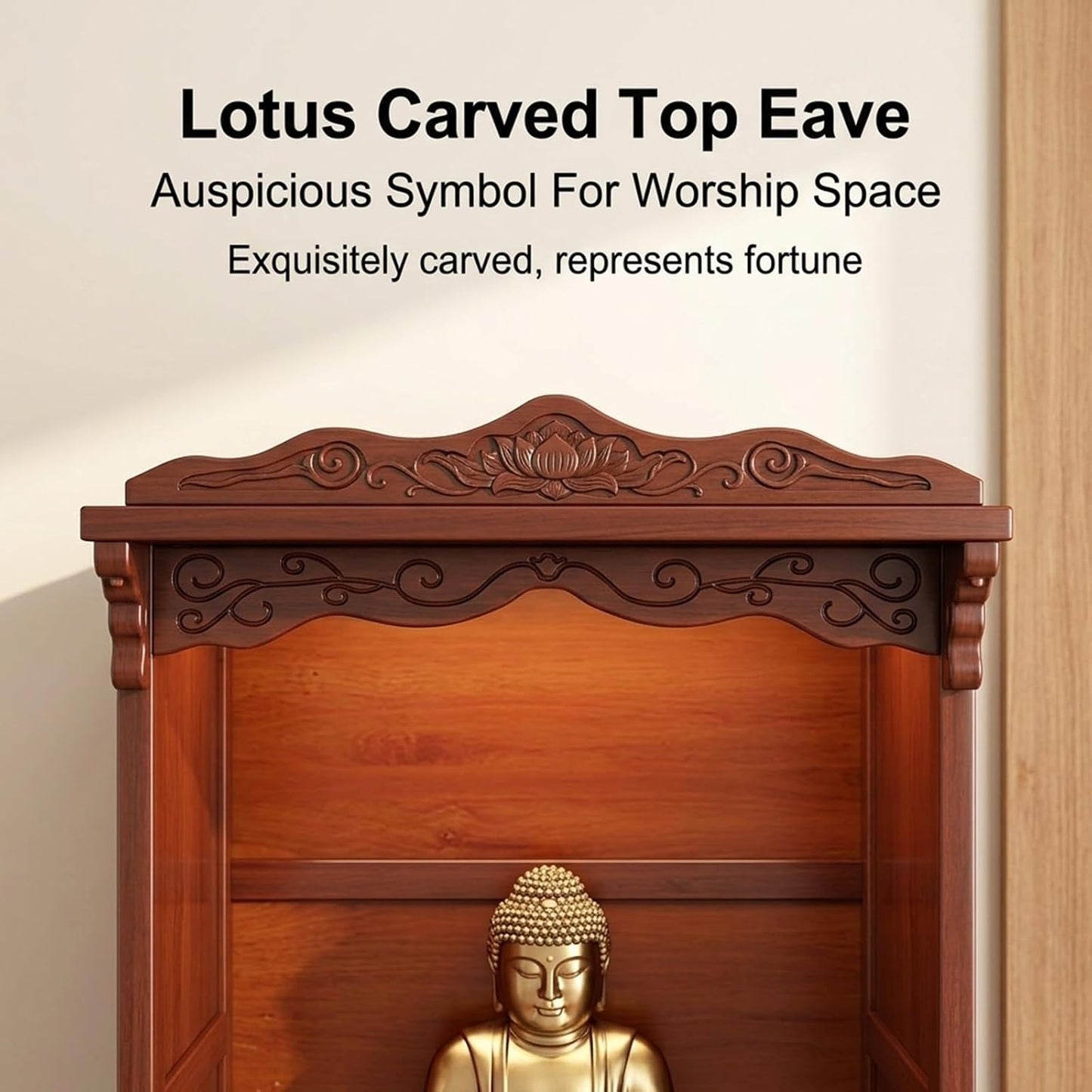 🪷 Zen Harmony Wooden Cabinet – Elegant Meditation Space Furniture For A Peaceful Home ✨