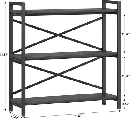 🌿 Modern Farmhouse Bookshelf – Rustic Wood & Metal Display Shelf For Living Room, Bedroom & Home Office ✨