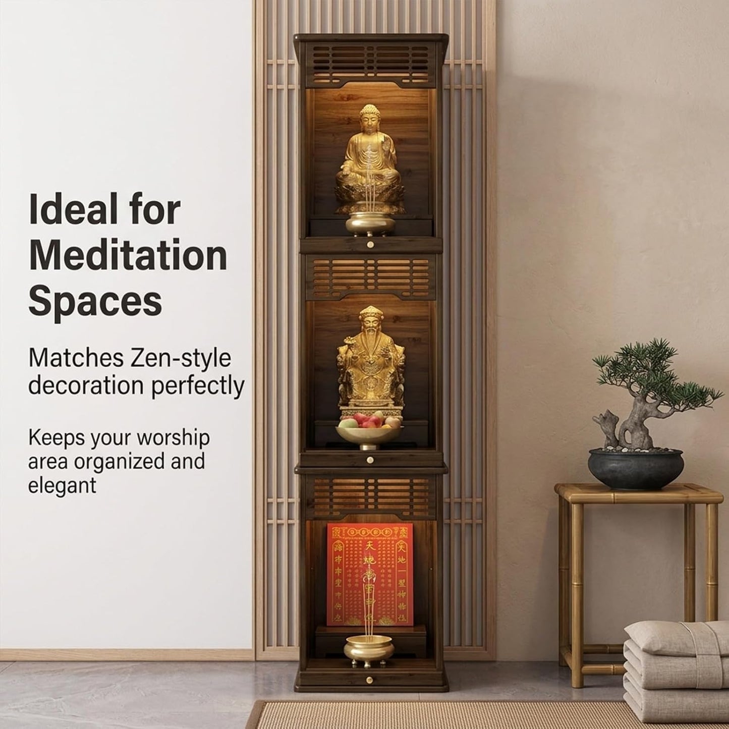 🧘 Zen Harmony Storage Cabinet – Elegant Wooden Accent Cabinet For A Peaceful Home Space ✨