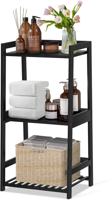 🌿 Natural Bamboo Ladder Shelf – 3-Tier Modern Storage Organizer For Plants, Books & Home Decor ✨