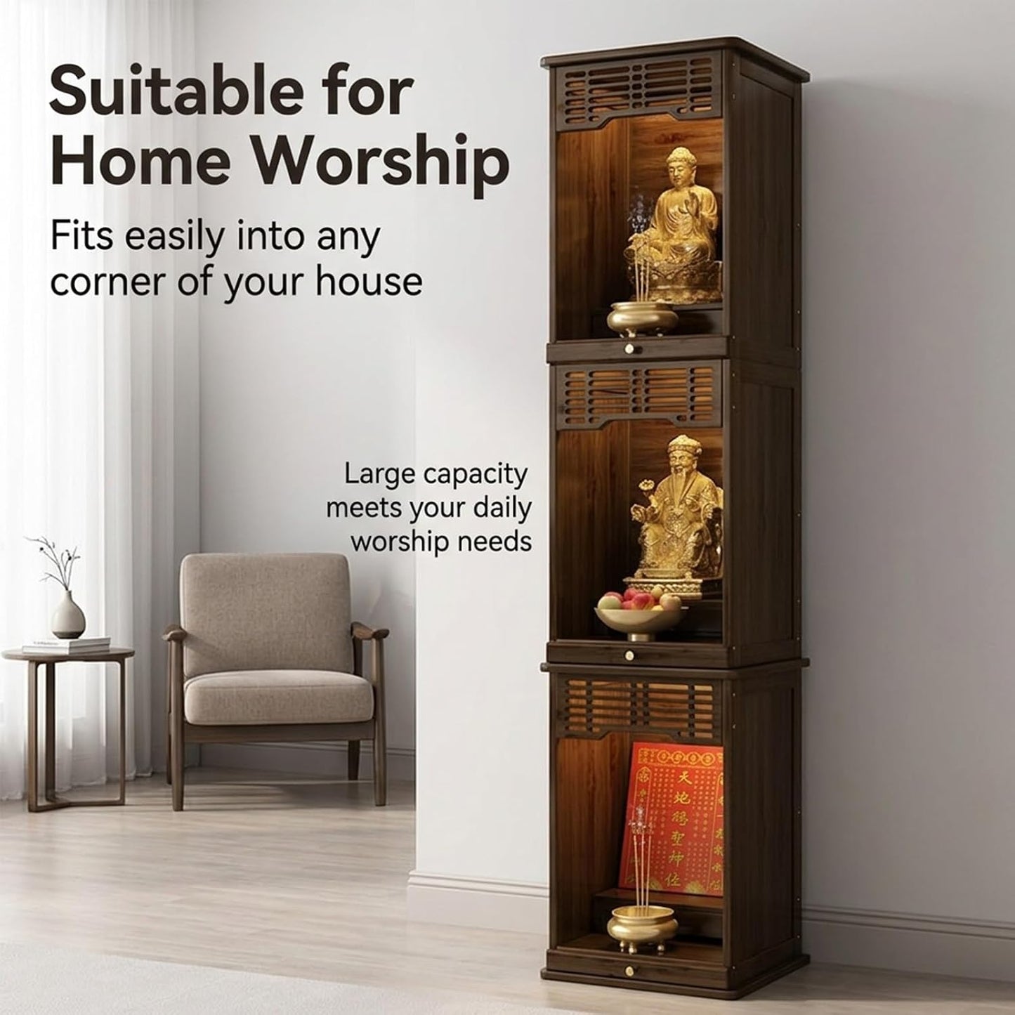 🧘 Zen Harmony Storage Cabinet – Elegant Wooden Accent Cabinet For A Peaceful Home Space ✨