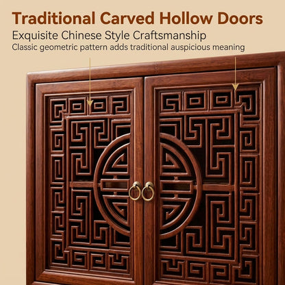 🪷 Zen Harmony Wooden Cabinet – Elegant Meditation Space Furniture For A Peaceful Home ✨