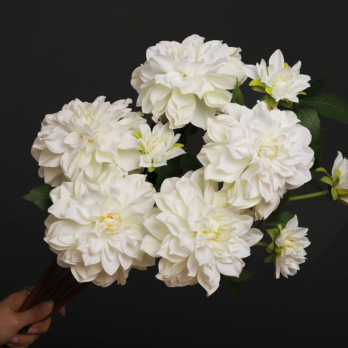Elegant White Dahlia Faux Flowers for Wedding and Home Decor