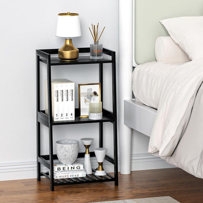 🌿 Natural Bamboo Ladder Shelf – 3-Tier Modern Storage Organizer For Plants, Books & Home Decor ✨