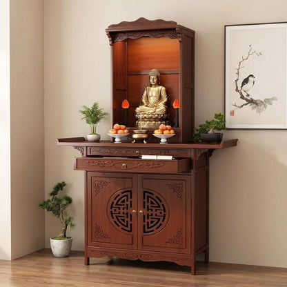 🪷 Zen Harmony Wooden Cabinet – Elegant Meditation Space Furniture For A Peaceful Home ✨