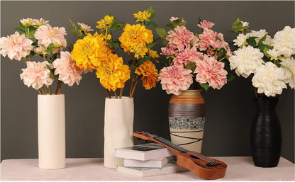 Elegant White Dahlia Faux Flowers for Wedding and Home Decor