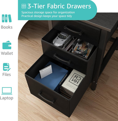 💻 Modern Home Office Desk With Storage Drawers – Stylish Computer Writing Desk For Work, Study & Small Spaces ✨