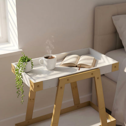 🌿 Modern Farmhouse Side Table – Rustic Industrial Nightstand With 2-Tier Storage For Bedroom & Living Room ✨