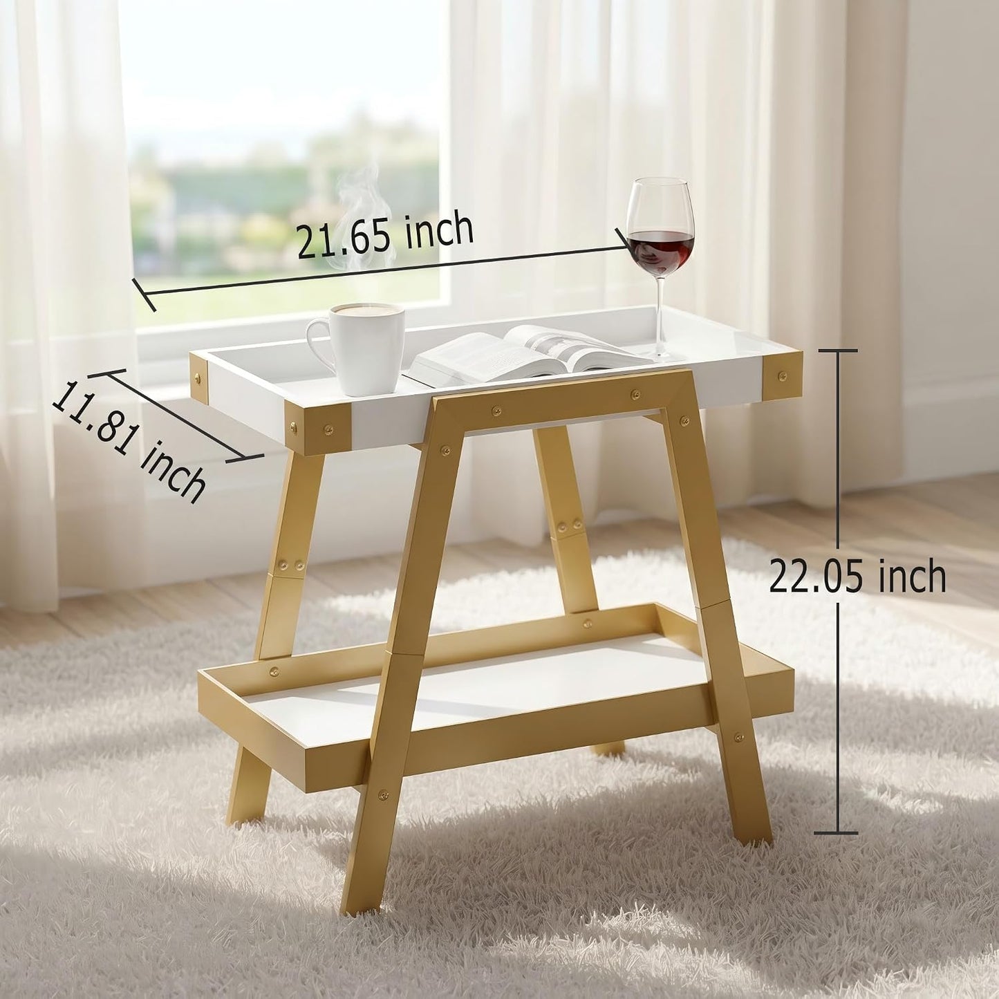 🌿 Modern Farmhouse Side Table – Rustic Industrial Nightstand With 2-Tier Storage For Bedroom & Living Room ✨