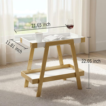 🌿 Modern Farmhouse Side Table – Rustic Industrial Nightstand With 2-Tier Storage For Bedroom & Living Room ✨