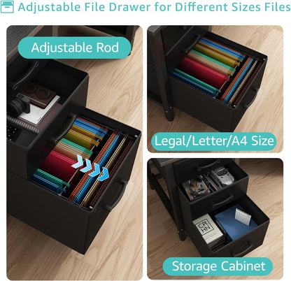 💻 Modern Home Office Desk With Storage Drawers – Stylish Computer Writing Desk For Work, Study & Small Spaces ✨