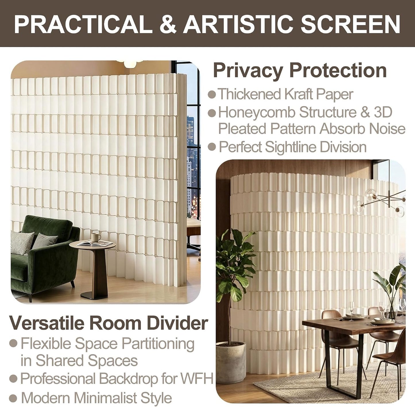 ✨ FlexiSpace Retractable Room Divider – Elegant Folding Privacy Screen For Modern Living Spaces 🏡