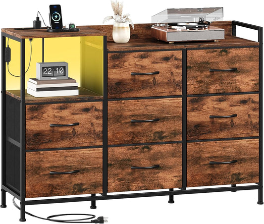 ✨ Smart LED Nightstand With Charging Station – Modern Storage Dresser For Bedroom, Dorm & Small Spaces 🔋