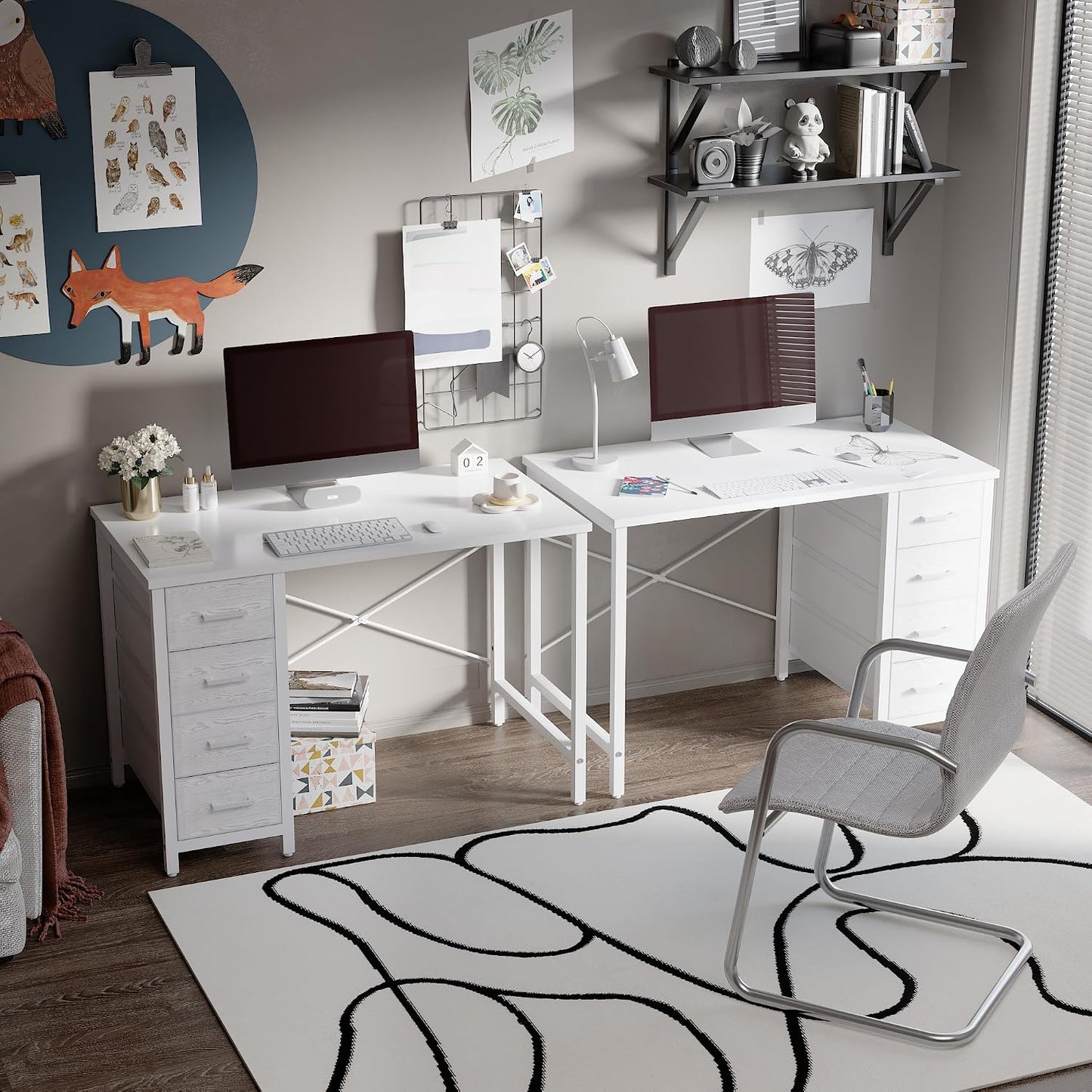 💻 Modern Small Office Desk With Drawers – Compact Computer Writing Table For Home Office, Bedroom & Study ✨
