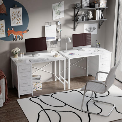 💻 Modern Small Office Desk With Drawers – Compact Computer Writing Table For Home Office, Bedroom & Study ✨