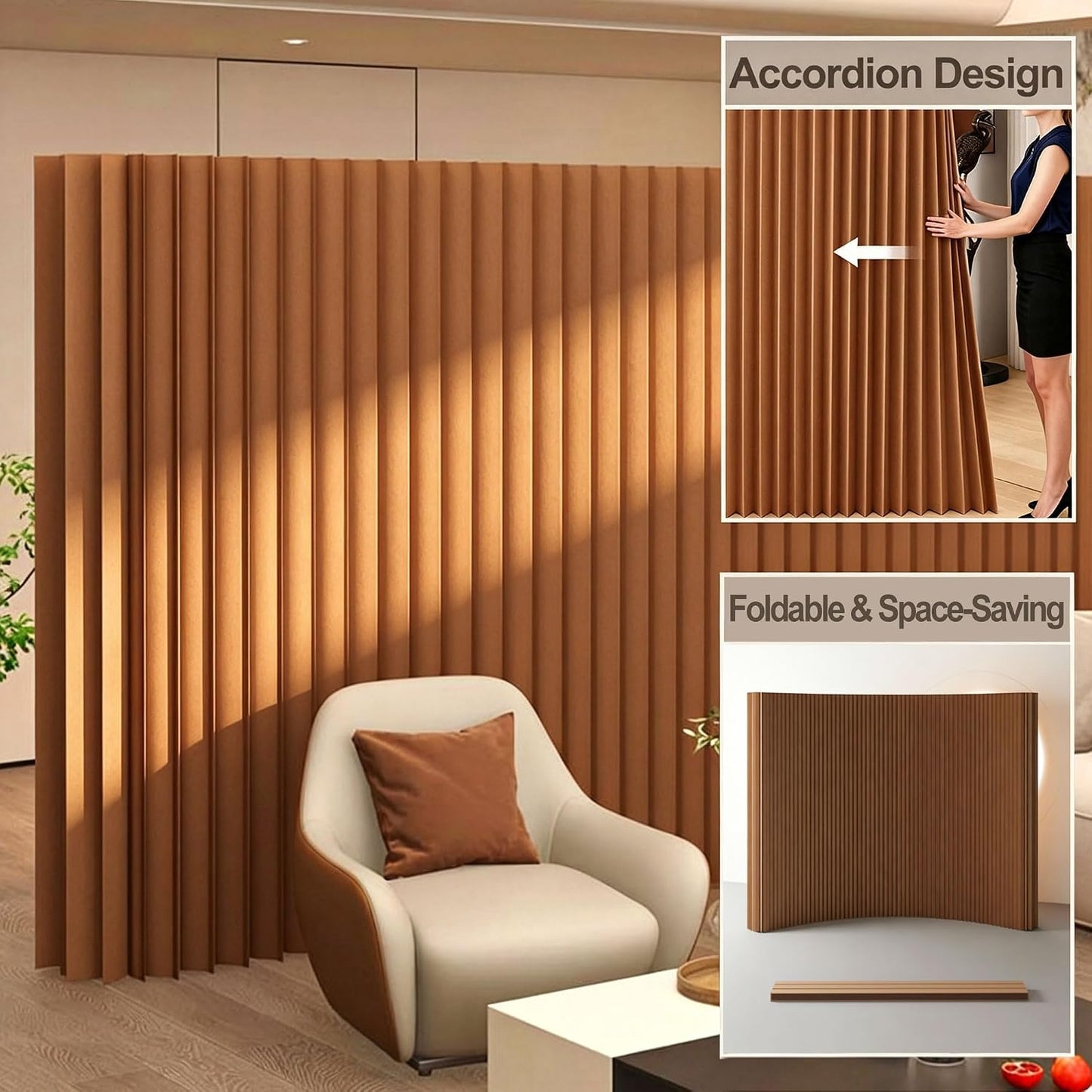 ✨ FlexiSpace Accordion Room Divider – Elegant Foldable Privacy Screen For Modern Homes 🏡
