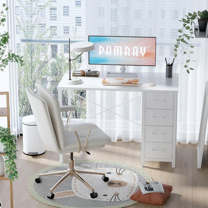 💻 Modern Small Office Desk With Drawers – Compact Computer Writing Table For Home Office, Bedroom & Study ✨